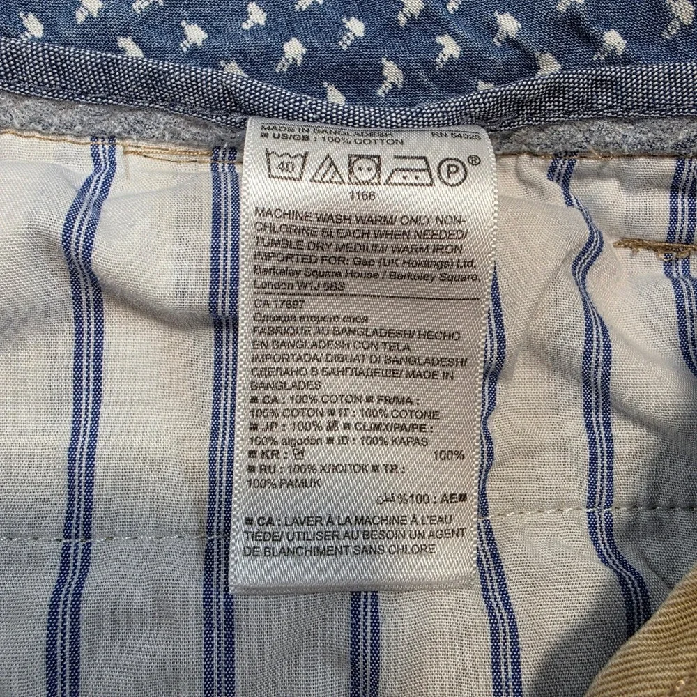 Banana‎ Republic Men 34 Khaki Aiden Short Cotton Twill Casual Chino Flat Front